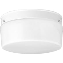 White Glass Series 10-3/4" Two-Light Flush Mount Ceiling Fixture with White Glass Shade