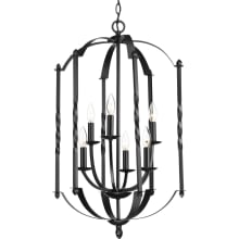 Greyson 6 Light 18" Wide Wrought Iron Chandelier