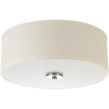 Inspire Light 13" Wide Integrated LED Flush Mount Drum Ceiling Fixture with Off White Linen Shade