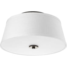 Arden 14" Wide 2 Light Semi-Flush Ceiling Fixture with Fabric Shade