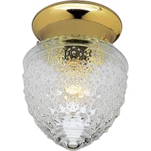 Glass Globes Series 5-1/2" Single-Light Flush Mount Ceiling Fixture with Clear Patterned Glass Shade