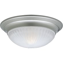 Melon 11-1/2" Single-Light Flush Mount Ceiling Fixture with Etched Ribbed Glass Shade