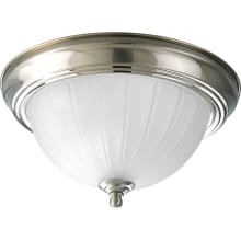 Melon Glass Series 11-3/8" Single-Light Flush Mount Ceiling Fixture with White Melon Glass Shade