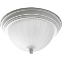 Melon Glass Series 11-3/8" Single-Light Flush Mount Ceiling Fixture with White Melon Glass Shade