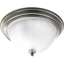 Melon Glass Series 13-1/4" Two-Light Flush Mount Ceiling Fixture with White Melon Glass Shade