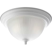 Melon Glass Series 13-1/4" Two-Light Flush Mount Ceiling Fixture with White Melon Glass Shade