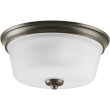 Lahara 2 Light Flush Mount Ceiling Fixture with Etched Glass Shade - 13" Wide