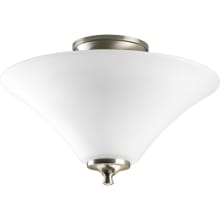 Joy 13" Wide 2 Light Semi-Flush Ceiling Fixture with Bowl Shade
