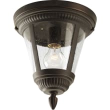 Westport 9" Single-Light Outdoor Flush Mount Ceiling Fixture with Clear Seeded Glass Shade