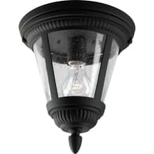 Westport 9" Single-Light Outdoor Flush Mount Ceiling Fixture with Clear Seeded Glass Shade