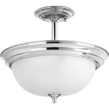 Dome 13" Wide 2 Light Semi-Flush Ceiling Fixture / Pendant with Bowl Shade