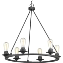 Debut 6 Light 28" Wide Ring Chandelier with Glass Shade Options