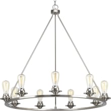Debut 9 Light 36" Wide Ring Chandelier with Glass Shade Options
