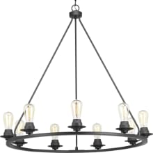 Debut 9 Light 36" Wide Ring Chandelier with Glass Shade Options