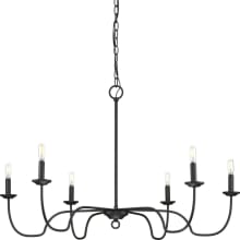 Canebrake 6 Light 40" Wide Taper Candle Style Chandelier