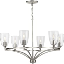 Parkhurst 6 Light 30" Wide Taper Candle Ring Chandelier with Clear Glass Shades