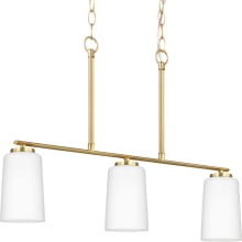 Adley 3 Light 26" Wide Linear Pendant with Etched Opal Glass Shades