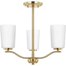Adley 3 Light 18" Wide Chandelier with Etched Opal Glass Shades