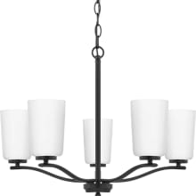 Adley 5 Light 23" Wide Chandelier with Etched Opal Glass Shades