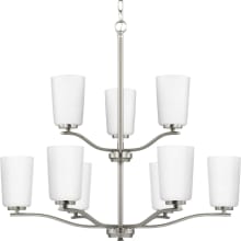 Adley 9 Light 28" Wide Chandelier with Etched Opal Glass Shades