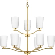 Adley 9 Light 28" Wide Chandelier with Etched Opal Glass Shades