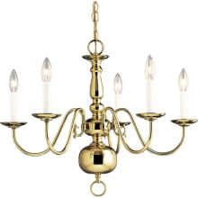 Americana 5 Light 24" Wide Taper Candle Chandelier