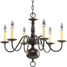 Americana 6 Light 25" Wide Taper Candle Chandelier