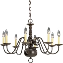 Americana 8 Light 26" Wide Taper Candle Chandelier