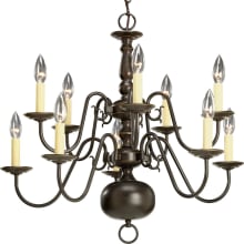 Americana 10 Light 26" Wide Taper Candle Chandelier