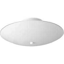 Round Glass Series 12" Two-Light Semi-Flush Mount Ceiling Fixture with White Glass Shade