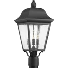 Kiawah 3 Light 20-7/8" High Outdoor Post Light with Clear Seeded Glass Panels