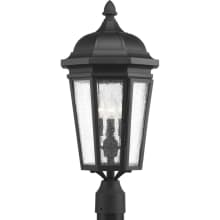 Verdae 3 Light 22-5/8" High Outdoor Post Light with Clear Seeded Glass Panels