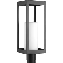 Patewood Single Light 7" Wide Landscape Single Head Post Light with Etched Glass Shade