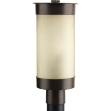 Hawthorne Single Light 8" Post Lights with Etched Seeded Shade