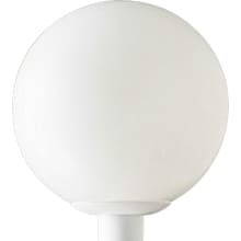 White Acrylic Globes Series Single-Light Post Light with 12" White Shatter-Resistant Acrylic Globe