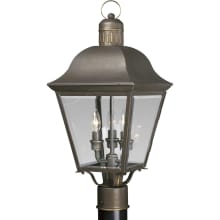 Andover 3 Light 33-3/8" Tall Post Lantern with Hinged Door and Beveled Glass Panels