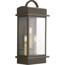 Santee 3 Light 9-1/2" Wide Outdoor Wall Sconce with Clear Beveled Glass Panels