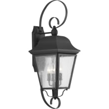 Kiawah 3 Light 9-1/2" Wide Outdoor Wall Sconce with Clear Seeded Glass Panels