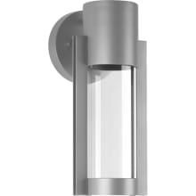 Z-1030 12" High Integrated LED Outdoor Wall Sconce with Clear Glass Shade