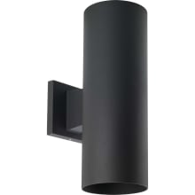 5IN CYL RNDS 2 Light 14" Tall LED Outdoor Wall Sconce with Integrated LEDs