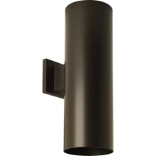 6IN CYL RNDS 2 Light 18" Tall LED Outdoor Wall Sconce with Integrated LEDs
