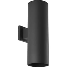 6IN CYL RNDS 2 Light 18" Tall LED Outdoor Wall Sconce with Integrated LEDs
