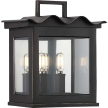 Point Dume-Seamoor 2 Light 13" Tall Outdoor Wall Sconce with Clear Glass Shade