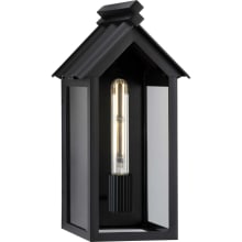 Point Dume-Dunemere 16" Tall Outdoor Wall Sconce with Clear Glass Shade