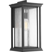 Endicott Single Light 18" High Outdoor Wall Sconce with Clear Seeded Glass Shade