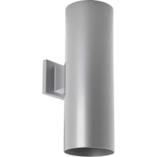 Cylinder 2 Light Outdoor Wall Sconce with Metal Cylinder Shade - 18" Tall