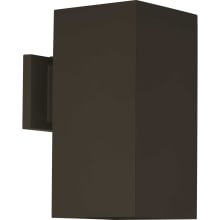 Square 1 Light Outdoor Wall Sconce with Metal Cylinder Shade - 12" Tall