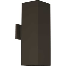 Square 18" Tall 2 Light Outdoor Wall Sconce