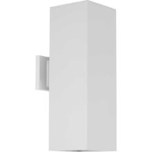 Square 18" Tall 2 Light Outdoor Wall Sconce