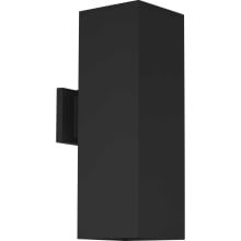 Square 18" Tall 2 Light LED Outdoor Wall Sconce